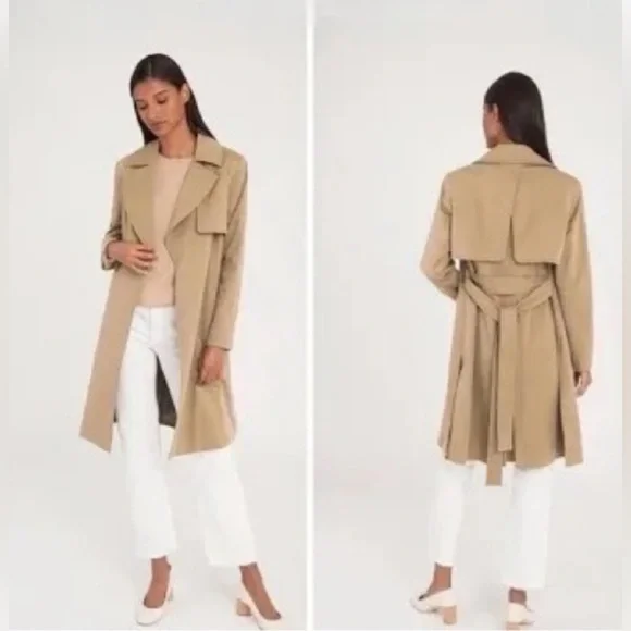 Cuyana Original Classic Belted Khaki Trench Coat Sz S / M Made in Italy - Picture 2 of 14